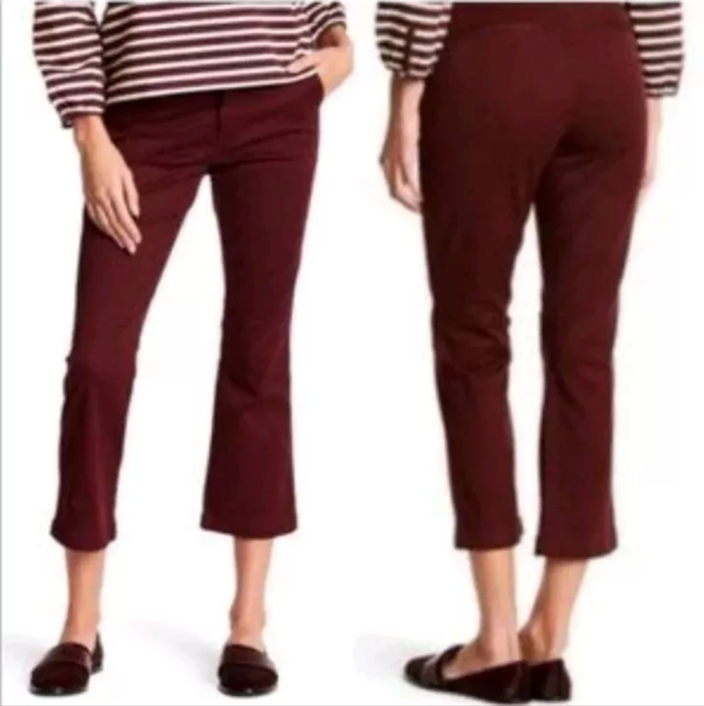 J Crew Sammie Chino Trouser Pants Woman Sz 27 Preppy Fall Ankle Carbernet 28 /26